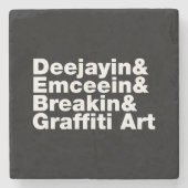 Vier Elemente des Hip Hop Steinuntersetzer (Vorderseite)