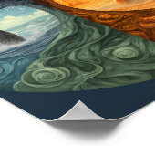 Vier Elemente Erdfeuerwasserplakat Poster (Ecke)