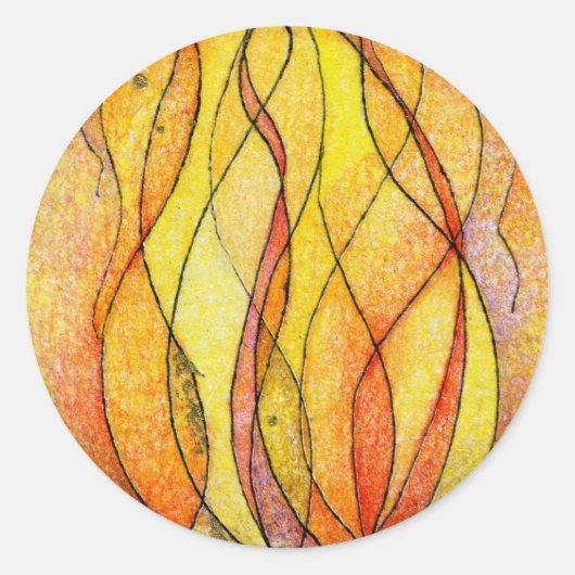 Vier Elemente Feuer Runder Aufkleber (Vorderseite)