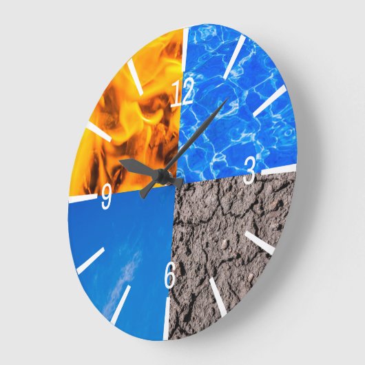 Vier Elemente Große Wanduhr (Winkel)