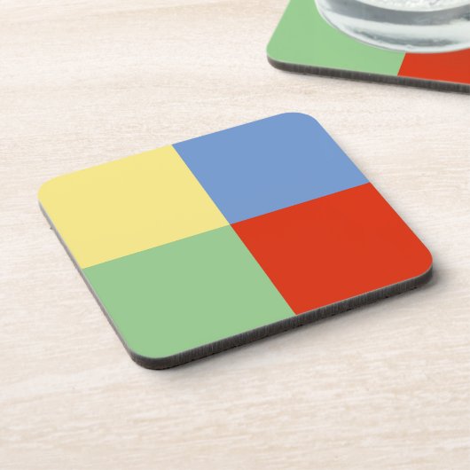 Vier Elemente in Gelb-Blau-Grün Getränkeuntersetzer (Linke Seite)