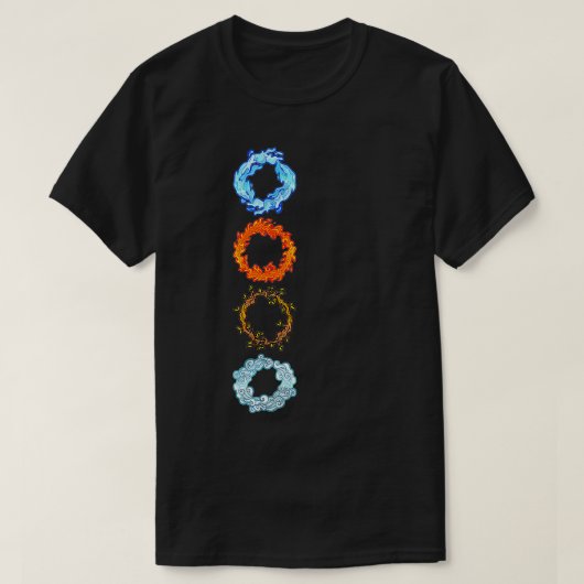 Vier Elemente Luft-Erde Feuer Wasser Antike Alchem T-Shirt (Design vorne)