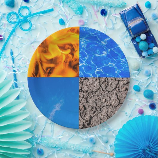 Vier Elemente Pappteller (Party)