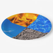 Vier Elemente Pappteller (Schrägansicht)