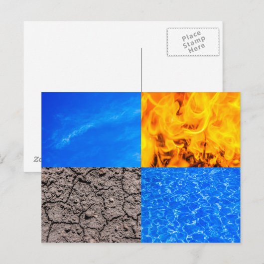 Vier Elemente Postkarte (Vorne/Hinten)