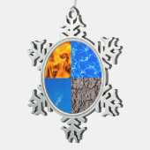 Vier Elemente Schneeflocken Zinn-Ornament (Rechts)