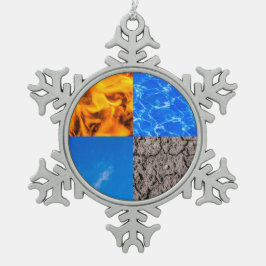 Vier Elemente Schneeflocken Zinn-Ornament