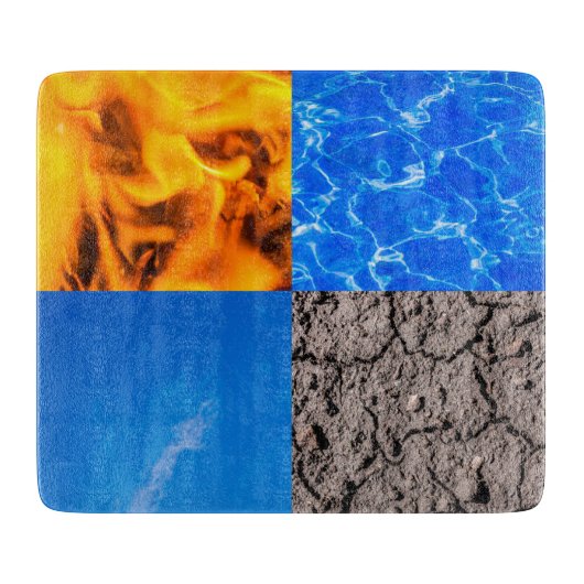 Vier Elemente Schneidebrett (Vorderseite)