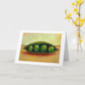Vier Erbsen in einer einzigartigen ursprünglichen Karte (Gelbe Blume)