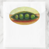 Vier Erbsen in einer tollen, einzigartigen Kunst Ovaler Aufkleber (Tasche)