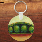 Vier Erbsen in einer tollen, einzigartigen Kunst Schlüsselanhänger (Vorderseite)