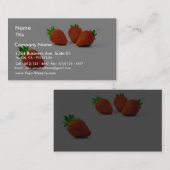 Vier Erdbeeren auf weißem Hintergrund Visitenkarte (Vorne/Hinten)