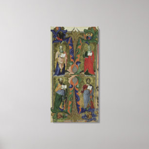 Vier Evangelisten, 14. Jahrhundert (Pergament) Leinwanddruck