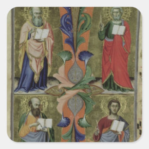 Vier Evangelisten, 14. Jahrhundert (Pergament) Quadratischer Aufkleber