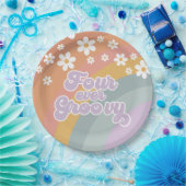 Vier Ever Groovy Retro Regenbogen Pappteller (Party)