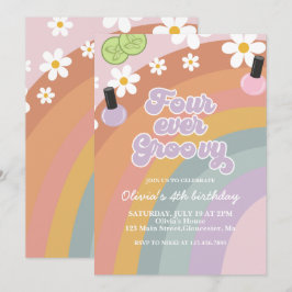 Vier Ever Groovy Wellness-Center Regenbogen 4. Geb Einladung