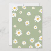 VIER Ever Wild Boho Sage Green Daisy 4. Geburtstag Einladung (Rückseite)