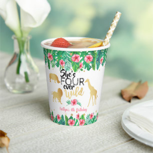 Vier Ever Wild Girls 4. Geburtstags-Party Pappbecher
