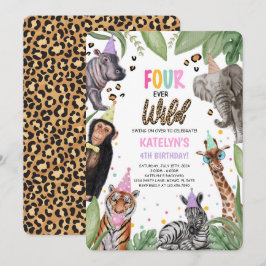 VIER Ever Wild Safari 4. Geburtstag Einladung