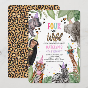 VIER Ever Wild Safari 4. Geburtstag Einladung