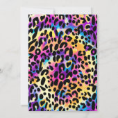 Vier Ever Wild Safari Regenbogen Cheetah 4. Geburt Einladung (Rückseite)