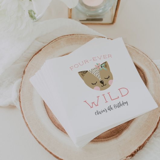 Vier-Ever Wild | Woodland Boho Kindergeburtstag Pa Serviette