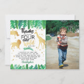Vier Ever Wilde Jungs 4. Geburtstag Foto Dankeskarte (Vorderseite)