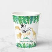 Vier Ever Wilde Jungs 4. Geburtstag Party Pappbecher (Rückseite)