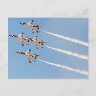 Vier F-16 Donnervögel fliegen in naher Bildung Postkarte