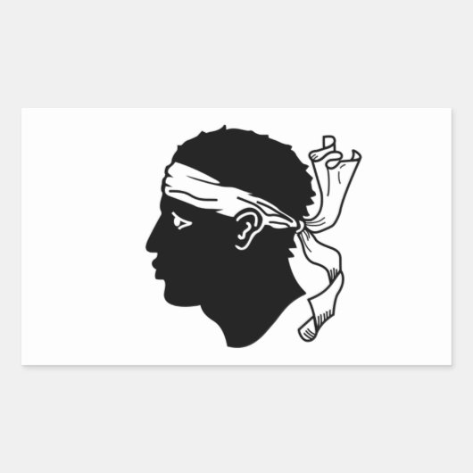 VIER Fahne Korsikas Rechteckiger Aufkleber (Vorderseite)