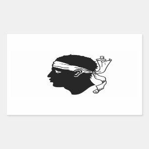 VIER Fahne Korsikas Rechteckiger Aufkleber