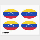 VIER Fahne Venezuela Ovaler Aufkleber (Blatt)