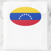 VIER Fahne Venezuela Ovaler Aufkleber (Tasche)
