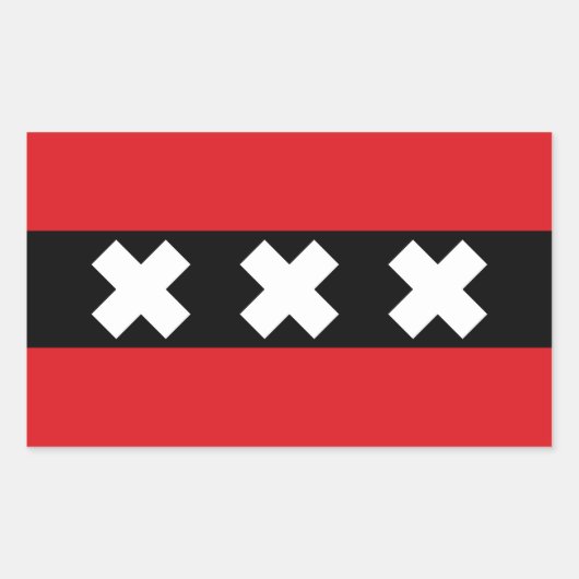 VIER Fahne von Amsterdam Rechteckiger Aufkleber (Vorderseite)