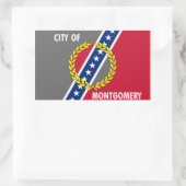 VIER Fahne von Montgomery, Alabama Rechteckiger Aufkleber (Tasche)