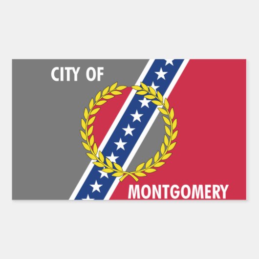 VIER Fahne von Montgomery, Alabama Rechteckiger Aufkleber (Vorderseite)