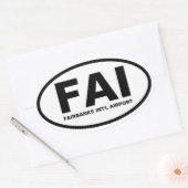VIER Fairbanks "FAI" Ovaler Aufkleber (Umschlag)