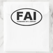 VIER Fairbanks "FAI" Ovaler Aufkleber (Tasche)