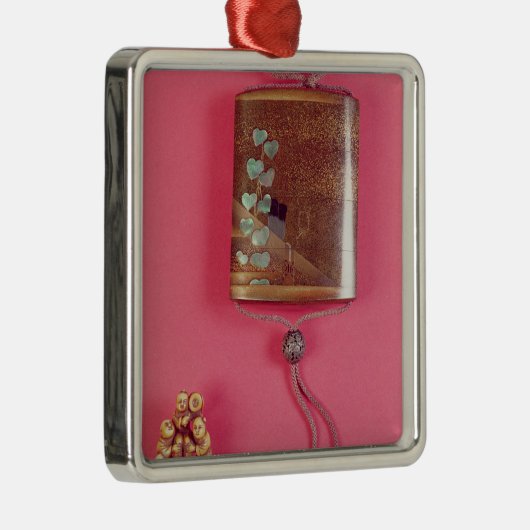 Vier Fall inro Silbernes Ornament (Rechts)