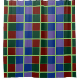 Vier Fandom-Farben überprüft Duschvorhang