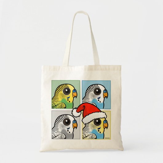 Vier-Farb-Xmas-Budgies Tragetasche (Vorne)