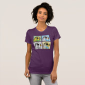 Vier Farbe Budgies T-Shirt (Vorne ganz)