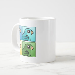 Vier Farbe Linnies Jumbo-Tasse
