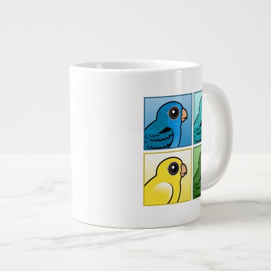 Vier Farbe Linnies Jumbo-Tasse (Vorderseite Rechts)