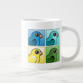 Vier Farbe Linnies Jumbo-Tasse (Rechts)