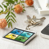 Vier Farbe Linnies Schlüsselanhänger (Seite)