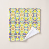 Vier Farben auf Gelb Badhandtuch Set (Waschlappen)