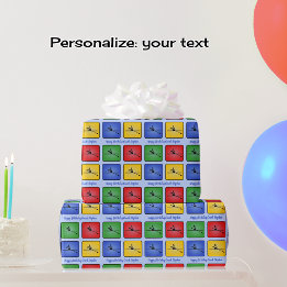 vier farbig rotierende Symbole für benutzerdefinie Geschenkpapier