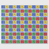 vier farbig rotierende Symbole für benutzerdefinie Geschenkpapier (Flach)