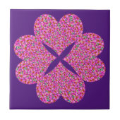 Vier farbige Blume Herz Fliese (Vorderseite)